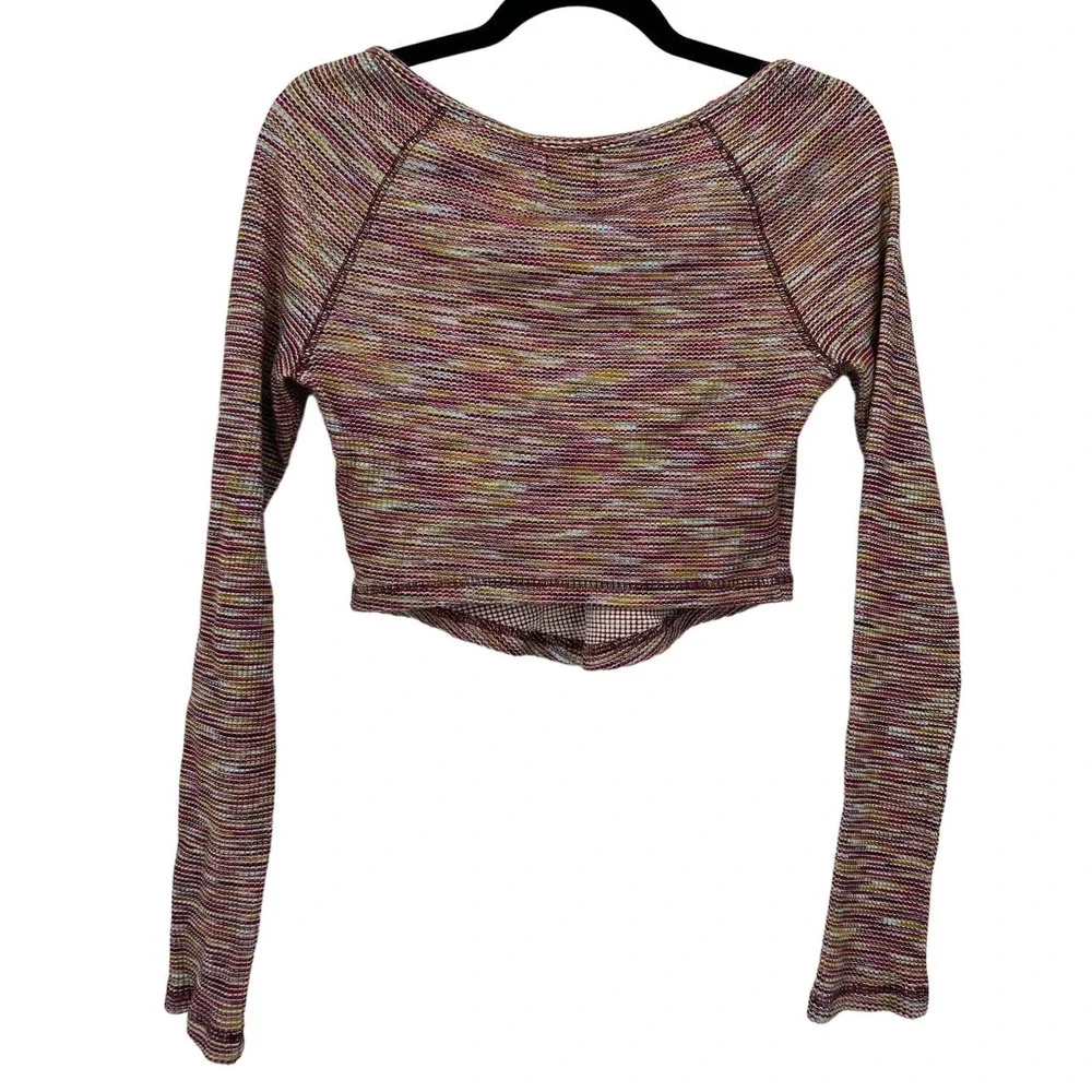 BDG Cropped Multi Color Striped Long Sleeve Size Med New with Tags - Picture 2 of 8